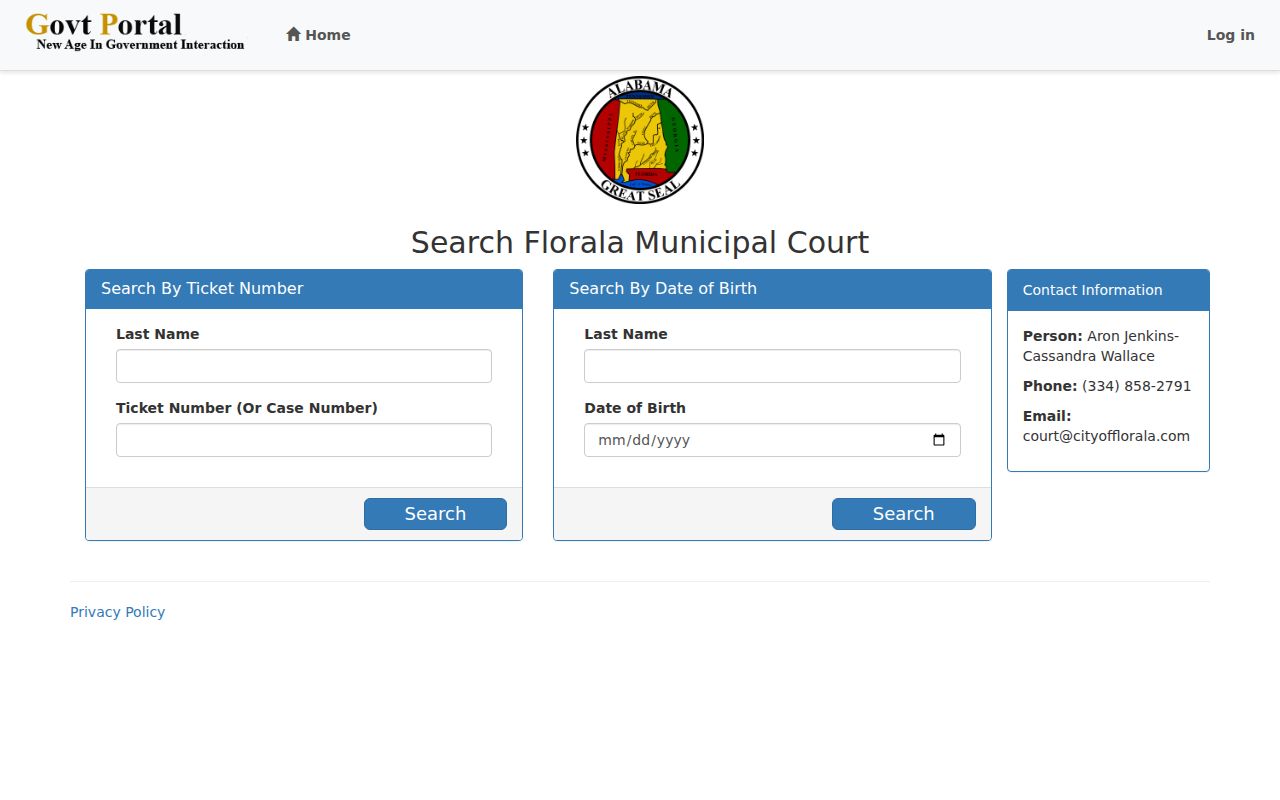 Covington County traffic court records Florala ticket search